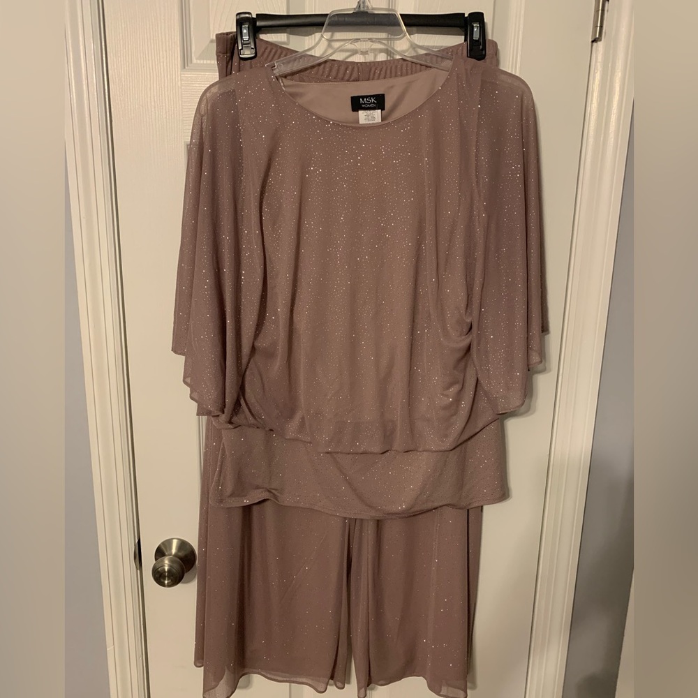 MSK Women’s pull on Wide-Leg glitter pants & top size 1x. 2piece sold together